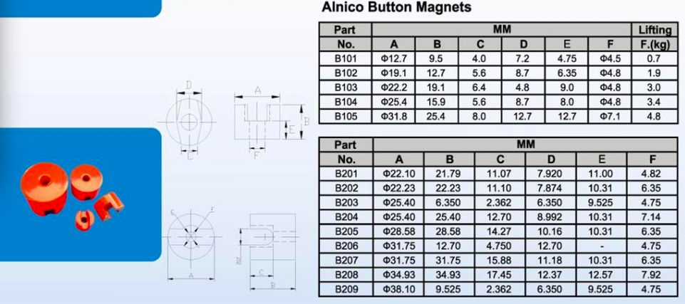 AlNiCO Button Magnets